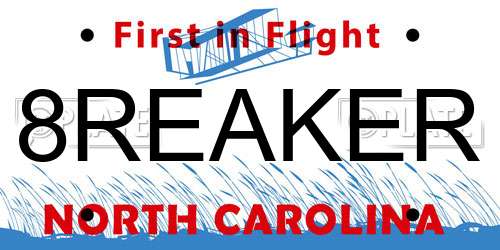 8REAKER North Carolina License Plate