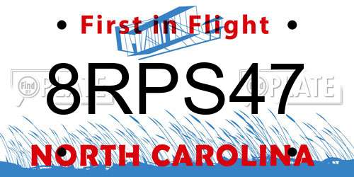 8RPS47 North Carolina License Plate