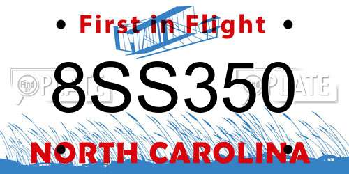 8SS350 North Carolina License Plate