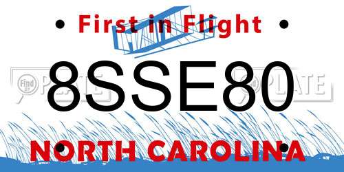 8SSE80 North Carolina License Plate