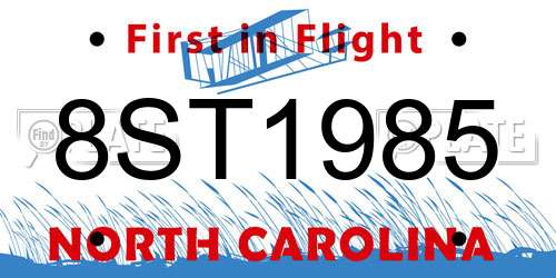 8ST1985 North Carolina License Plate