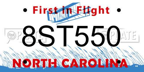 8ST550 North Carolina License Plate