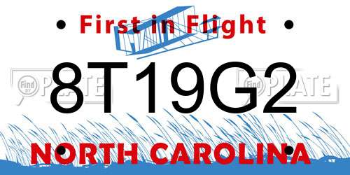 8T19G2 North Carolina License Plate