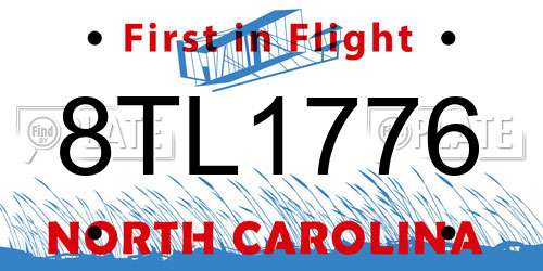 8TL1776 North Carolina License Plate