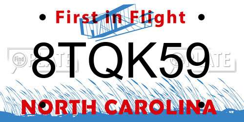 8TQK59 North Carolina License Plate