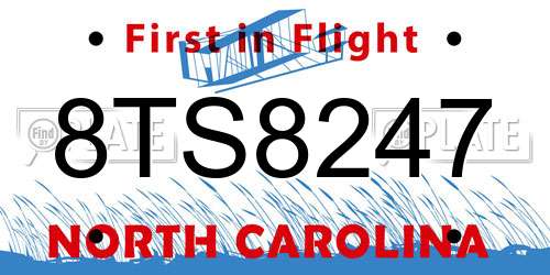 8TS8247 North Carolina License Plate