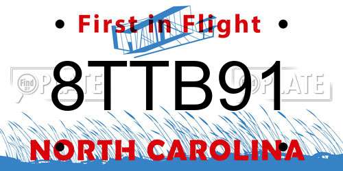 8TTB91 North Carolina License Plate