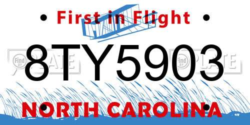 8TY5903 North Carolina License Plate
