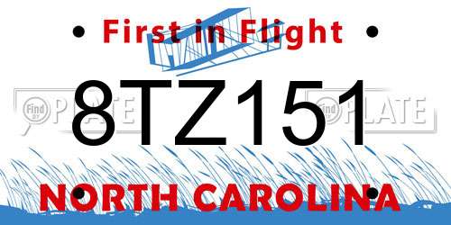 8TZ151 North Carolina License Plate