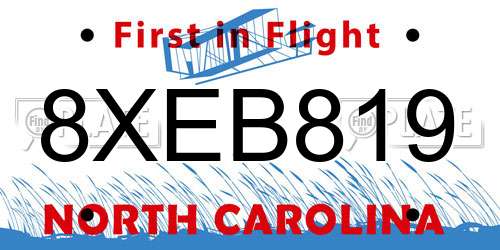 8XEB819 North Carolina License Plate