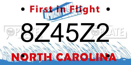 8Z45Z2 North Carolina License Plate