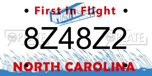 8Z48Z2 North Carolina License Plate