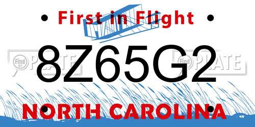 8Z65G2 North Carolina License Plate
