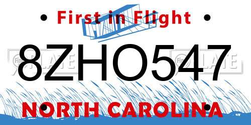 8ZHO547 North Carolina License Plate