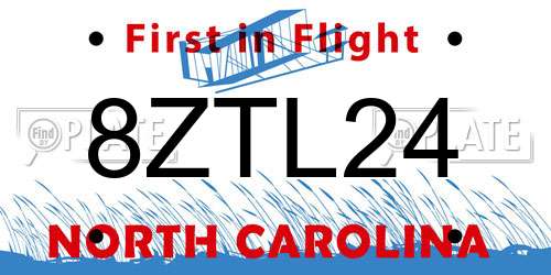 8ZTL24 North Carolina License Plate