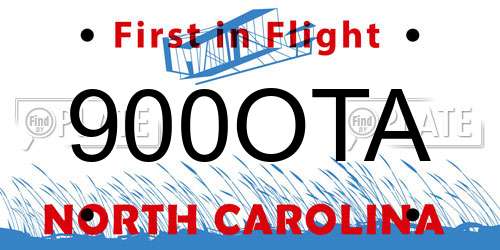 900OTA North Carolina License Plate