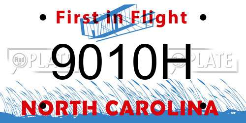 9010H North Carolina License Plate
