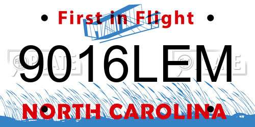 9016LEM North Carolina License Plate