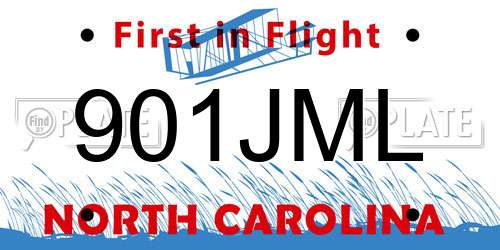 901JML North Carolina License Plate