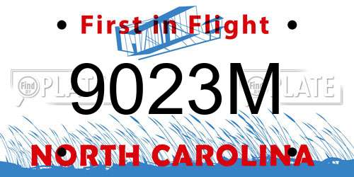9023M North Carolina License Plate