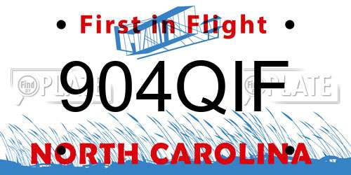 904QIF North Carolina License Plate