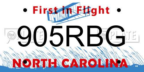 905RBG North Carolina License Plate