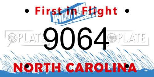 9064 North Carolina License Plate