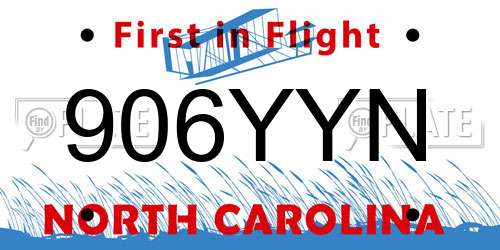 906YYN North Carolina License Plate