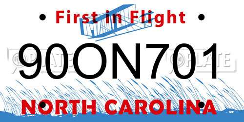 90ON701 North Carolina License Plate