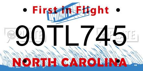 90TL745 North Carolina License Plate