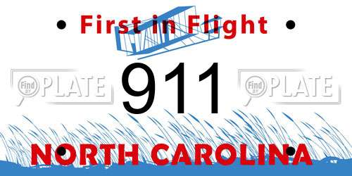 911 North Carolina License Plate