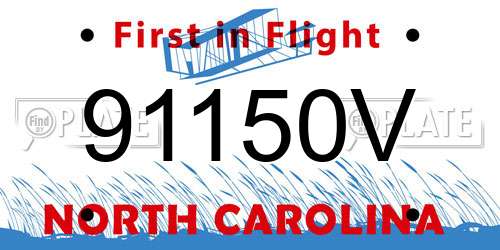 91150V North Carolina License Plate