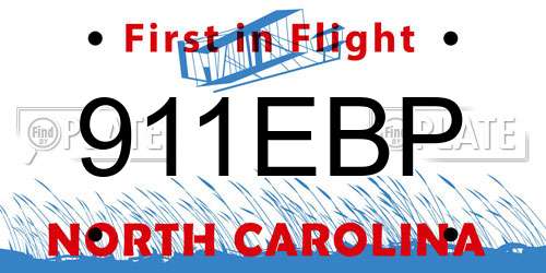911EBP North Carolina License Plate