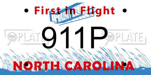 911P North Carolina License Plate