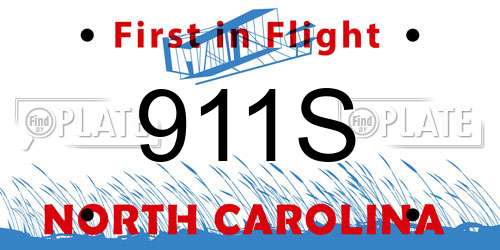 911S North Carolina License Plate