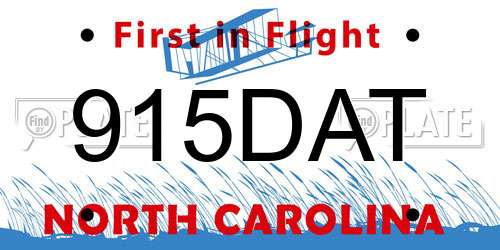 915DAT North Carolina License Plate