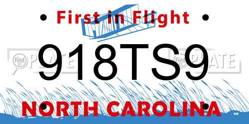 918TS9 North Carolina License Plate