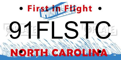 91FLSTC North Carolina License Plate