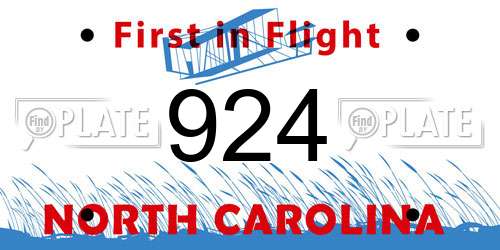 924 North Carolina License Plate