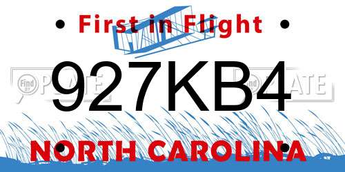 927KB4 North Carolina License Plate
