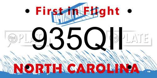 935QII North Carolina License Plate