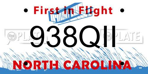 938QII North Carolina License Plate