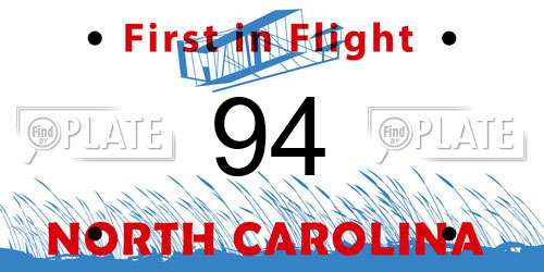 94 North Carolina License Plate