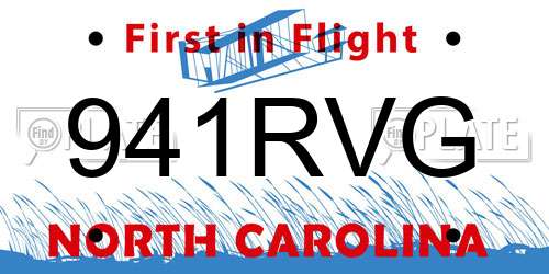 941RVG North Carolina License Plate