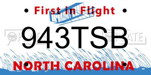 943TSB North Carolina License Plate