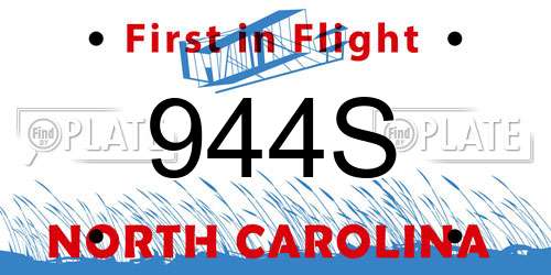 944S North Carolina License Plate