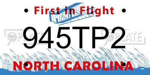 945TP2 North Carolina License Plate