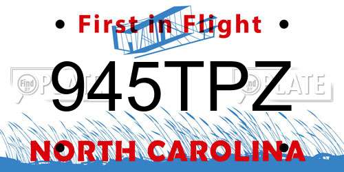 945TPZ North Carolina License Plate