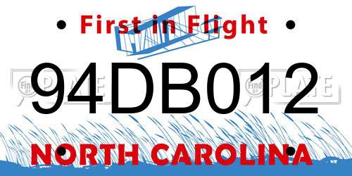 94DB012 North Carolina License Plate