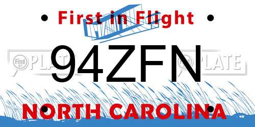 94ZFN North Carolina License Plate